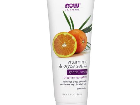 Vitamin C & Oryza Sativa Gentle Scrub, 4 oz, NOW Foods For Discount