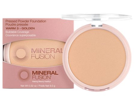 Pressed Powder Foundation - Warm 3 - Golden, 0.32 oz, Mineral Fusion Cosmetics Online Sale