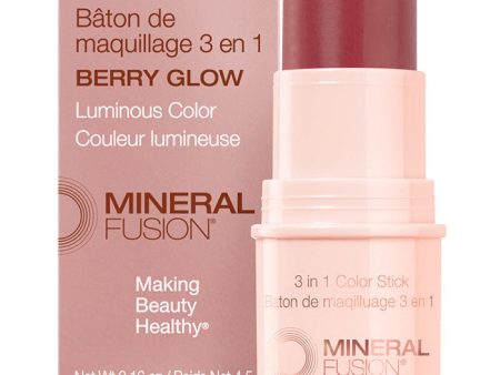 3-in-1 Color Stick - Berry Glow, 0.18 oz, Mineral Fusion Cosmetics Online