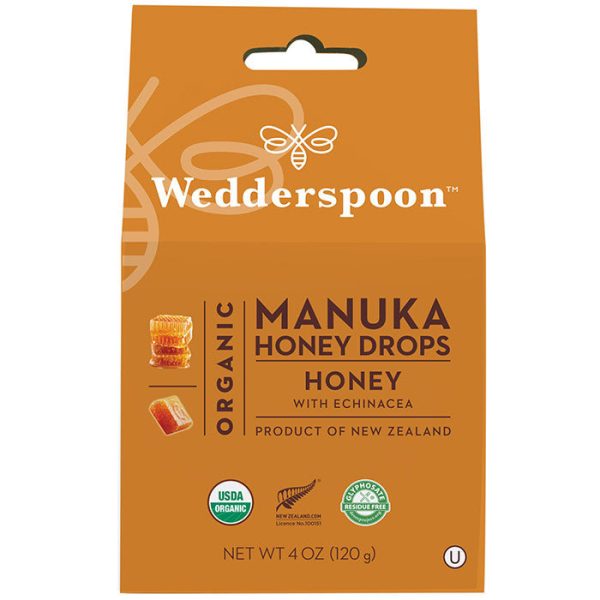 Organic Manuka Honey Drops - Honey, 4 oz (120 g), Wedderspoon Supply