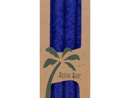 Palm Tapers 9 Inch, Unscented, Royal Blue, 4 Candles, Aloha Bay Online Hot Sale