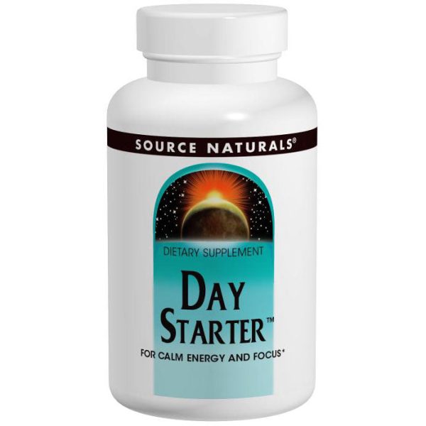 Day Starter, With Green Tea Extract & L-Theanine, 60 Tablets, Source Naturals Cheap