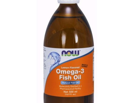 Omega -3 Fish Oil Liquid Lemon Flavored, 16.9 oz, NOW Foods For Discount