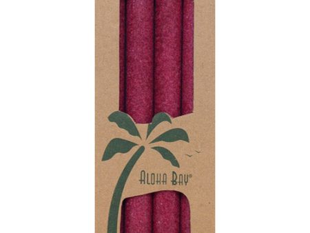 Palm Tapers 9 Inch, Unscented, Burgundy, 4 Candles, Aloha Bay Hot on Sale