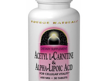 Acetyl L-Carnitine (ALC) & Alpha Lipoic Acid 500 150mg 60 tabs from Source Naturals For Discount