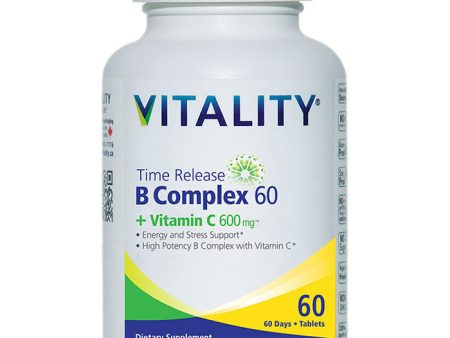 Time Release B Complex 60 + Vitamin C 600 mg, 60 Tablets, Vitality Online Sale