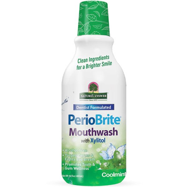 PerioBrite Natural Mouthwash - Coolmint, 16 oz, Nature s Answer Online