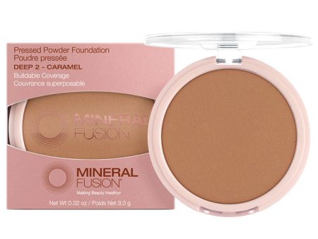 Pressed Powder Foundation - Deep 2 - Caramel, 0.32 oz, Mineral Fusion Cosmetics Hot on Sale