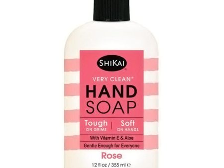 Very Clean Liquid Hand Soap, Rose, 12 oz, ShiKai Supply