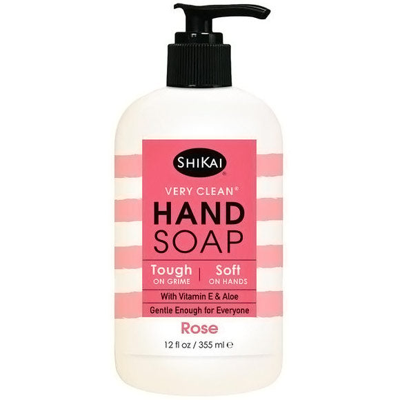 Very Clean Liquid Hand Soap, Rose, 12 oz, ShiKai Supply