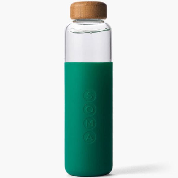 Glass Water Bottle V2, Emerald, 17 oz, Soma on Sale