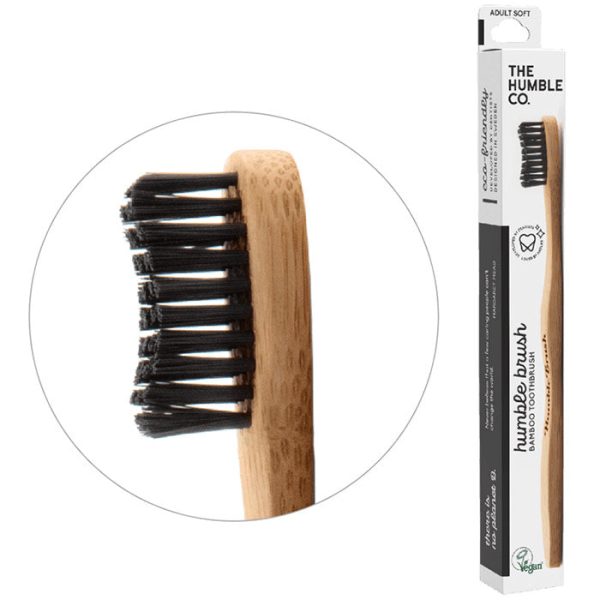 Humble Brush Adult Bamboo Toothbrush - Black, Soft Bristles, 1 ct, The Humble Co. Hot on Sale