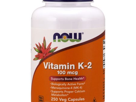 Vitamin K-2 100 mcg, 250 Veg Capsules, NOW Foods Online