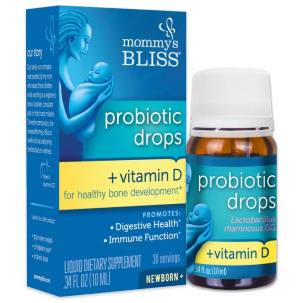 Baby Probiotic Drops + Vitamin D, Newborn+, 0.34 oz, Mommy s Bliss Supply