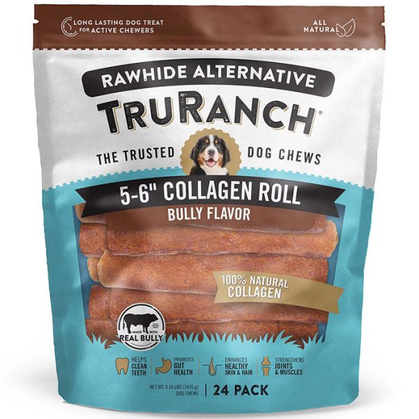 TruRanch 5-6  Collagen Rolls, Bully Flavor Dog Chews, 3.16 lb (24 Pack) Cheap