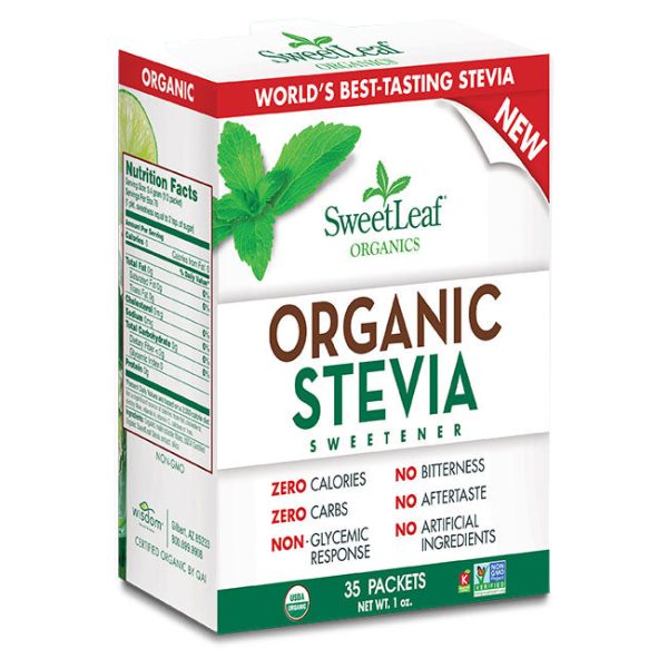 SweetLeaf Organic Stevia Sweetener Packets, 35 ct, Wisdom Natural Brands For Cheap