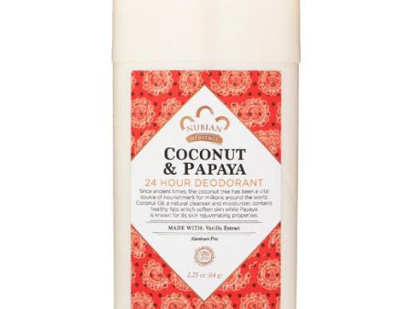 Coconut & Papaya 24 Hour Deodorant, 2.25 oz, Nubian Heritage Online