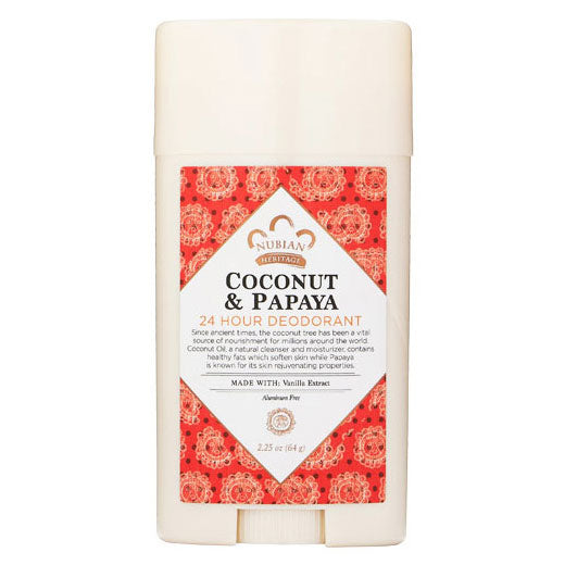 Coconut & Papaya 24 Hour Deodorant, 2.25 oz, Nubian Heritage Online