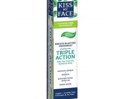 Triple Action Cool Mint Gel Fluoride Free Toothpaste, 4.5 oz, Kiss My Face Online