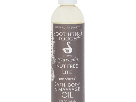 Bath, Body & Massage Oil, Nut Free Lite Unscented, 8 oz, Soothing Touch Cheap