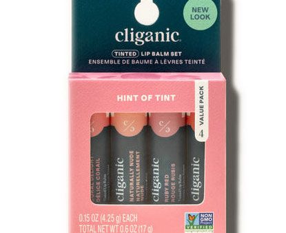 Tinted Lip Balm Set, 4 Pack, Cliganic Online Sale