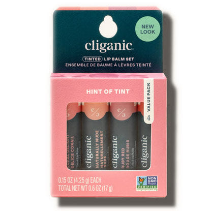 Tinted Lip Balm Set, 4 Pack, Cliganic Online Sale