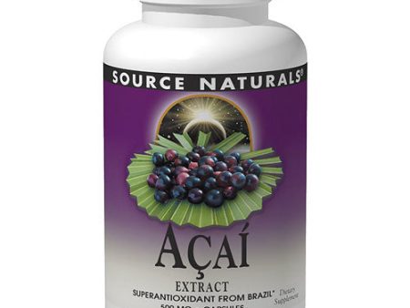 Acai Extract 500 mg Vegetarian, 120 Vegi Caps, Source Naturals Supply