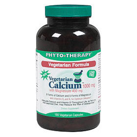 Vegetarian Calcium 1000 mg with Magnesium 400 mg, 180 Veggie Capsules, Phyto-Therapy (Phyto Therapy) Supply