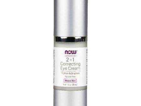 2 In 1 Correcting Eye Cream (Tighten & Brighten), 1 oz, NOW Foods Online Sale