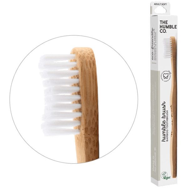 Humble Brush Adult Bamboo Toothbrush - White, Soft Bristles, 1 ct, The Humble Co. Online Hot Sale