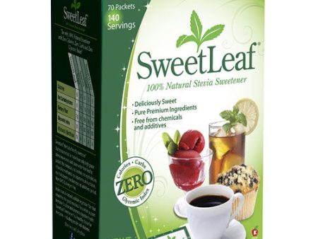 SweetLeaf Sweetner, 100% Natural Stevia, 1g x 70 Packets, Wisdom Natural Brands on Sale