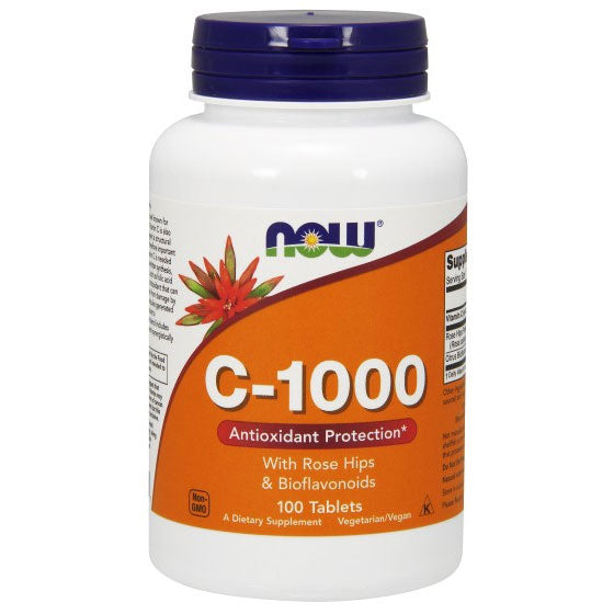 Vitamin C-1000 with Rose Hips, 100 Tablets, NOW Foods Fashion