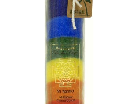 100% Vegetable Palm Wax Chakra Jar Candle, Unscented, Sri Yantra (Rainbow), 16 oz, Aloha Bay Hot on Sale