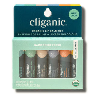 Organic Lip Balm Set, 6 Pack, Cliganic on Sale