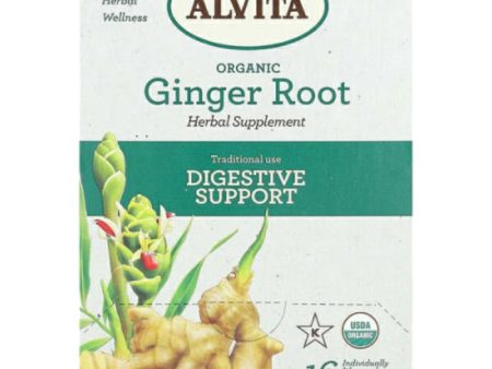 Ginger Root Herbal Tea Supplement, 16 Tea Bags, Alvita Tea Hot on Sale