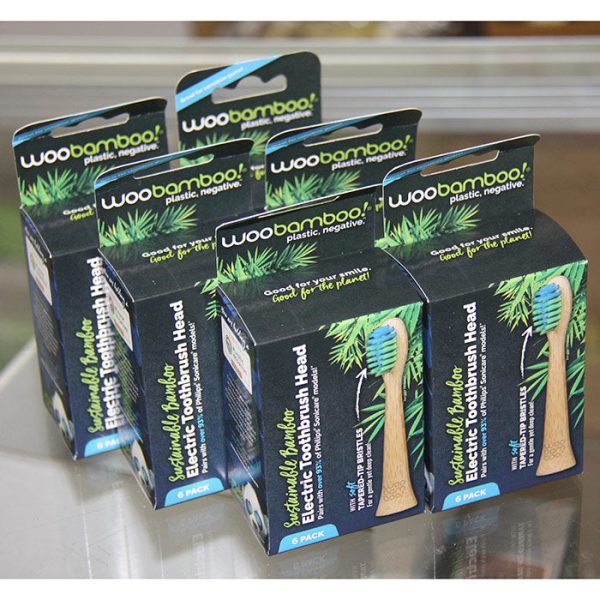 Electric Toothbrush Head with Soft Tapered-Tip Bristles, 6 Pack x 6 Boxes, WooBamboo on Sale