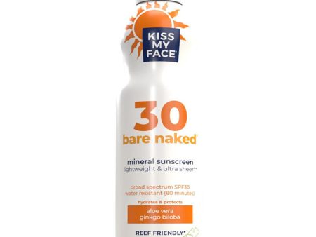 Bare Naked Mineral Sunscreen Spray SPF 30, 6 oz, Kiss My Face on Sale