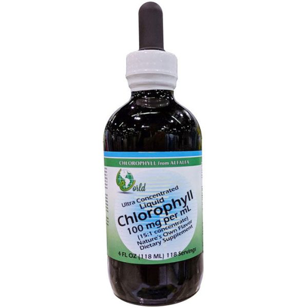 Ultra Concentrated 15:1 Liquid Chlorophyll with Dropper, 4 oz, World Organic For Discount