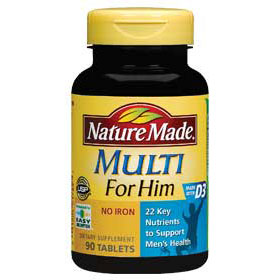 Nature Made Multi For Him, Multi Vitamins & Minerals for Men 90 Tablets on Sale