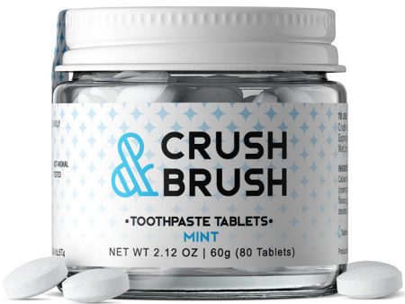 Crush & Brush Toothpaste Tablets, Mint, 2.12 oz (80 Tablets), Nelson Naturals Online