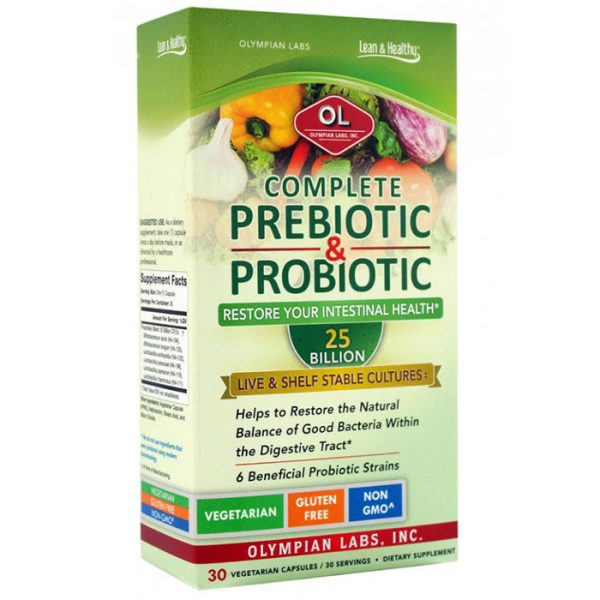 Complete Prebiotic & Probiotic, 30 Vegetarian Capsules, Olympian Labs Supply