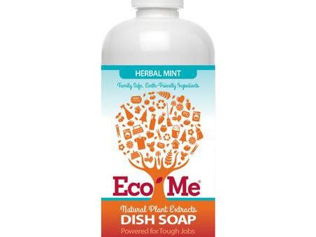 Eco-Me Dish Soap Liquid, Natural Plant Extracts, Herbal Mint, 16 oz Hot on Sale