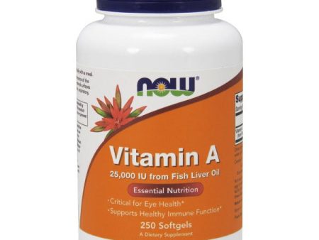 Vitamin A 25,000 IU (Fish Liver Oil) 250 Softgels, NOW Foods Online