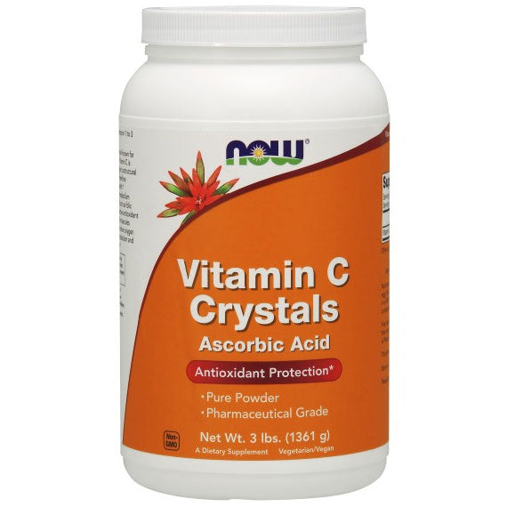 Vitamin C Crystals, Ascorbic Acid Powder Value Size, 3 lb, NOW Foods For Discount