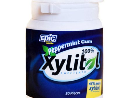 Xylitol Gum, Peppermint, 50 Pieces Bottle, Epic Dental (Epic Xylitol) Online now