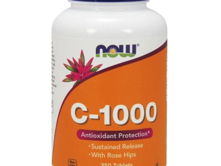 Vitamin C-1000 Time Released with Rose Hips 250 Tabs, NOW Foods Sale