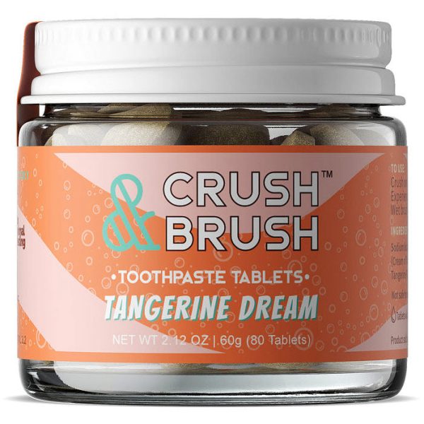 Crush & Brush Toothpaste Tablets, Tangerine Dream, 2.12 oz (80 Tablets), Nelson Naturals Online now