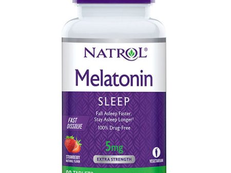 Melatonin Gummies 5 mg Chewable - Strawberry Flavor, 90 Gummies, Natrol Sale