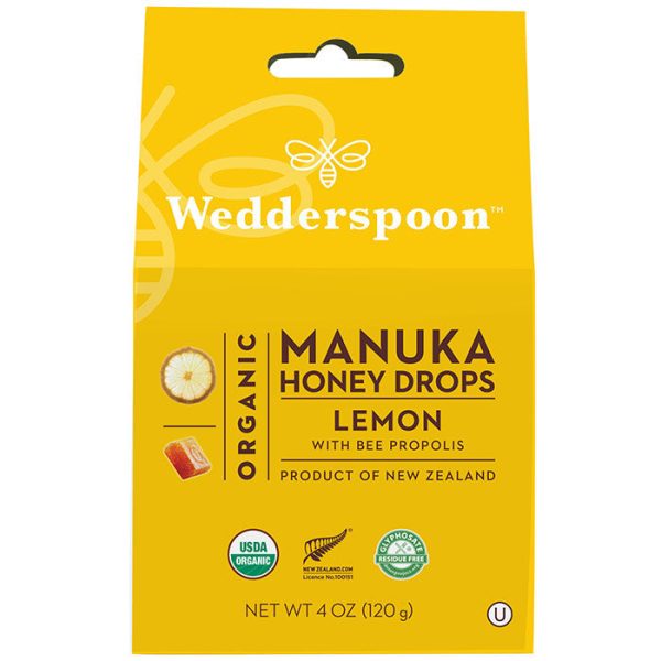 Organic Manuka Honey Drops - Lemon, 4 oz (120 g), Wedderspoon For Discount