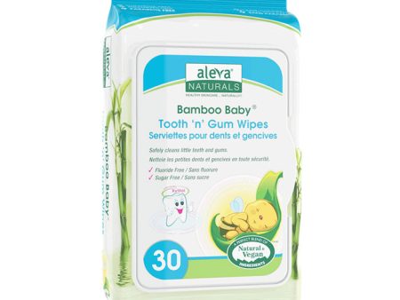 Bamboo Baby Tooth & Gum Wipes, 30 Count, Aleva Naturals Hot on Sale